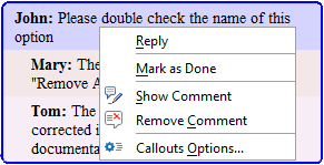 Comments Toolbar