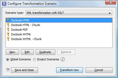 List of scenarios