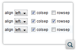 Support for the CALS colsep and rowsep Attributes