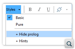 Alternate Style for Hiding Prolog Section