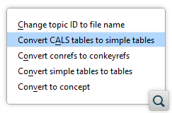 Convert CALS Tables to Simple Tables