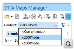 DITA Maps Manager Detects Context Maps Defined in a DITA-OT Project File