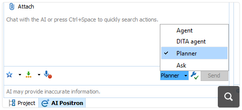 New Planner Chat Mode for Memory Consuming Actions