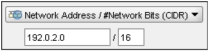 Network address selection dropdown field